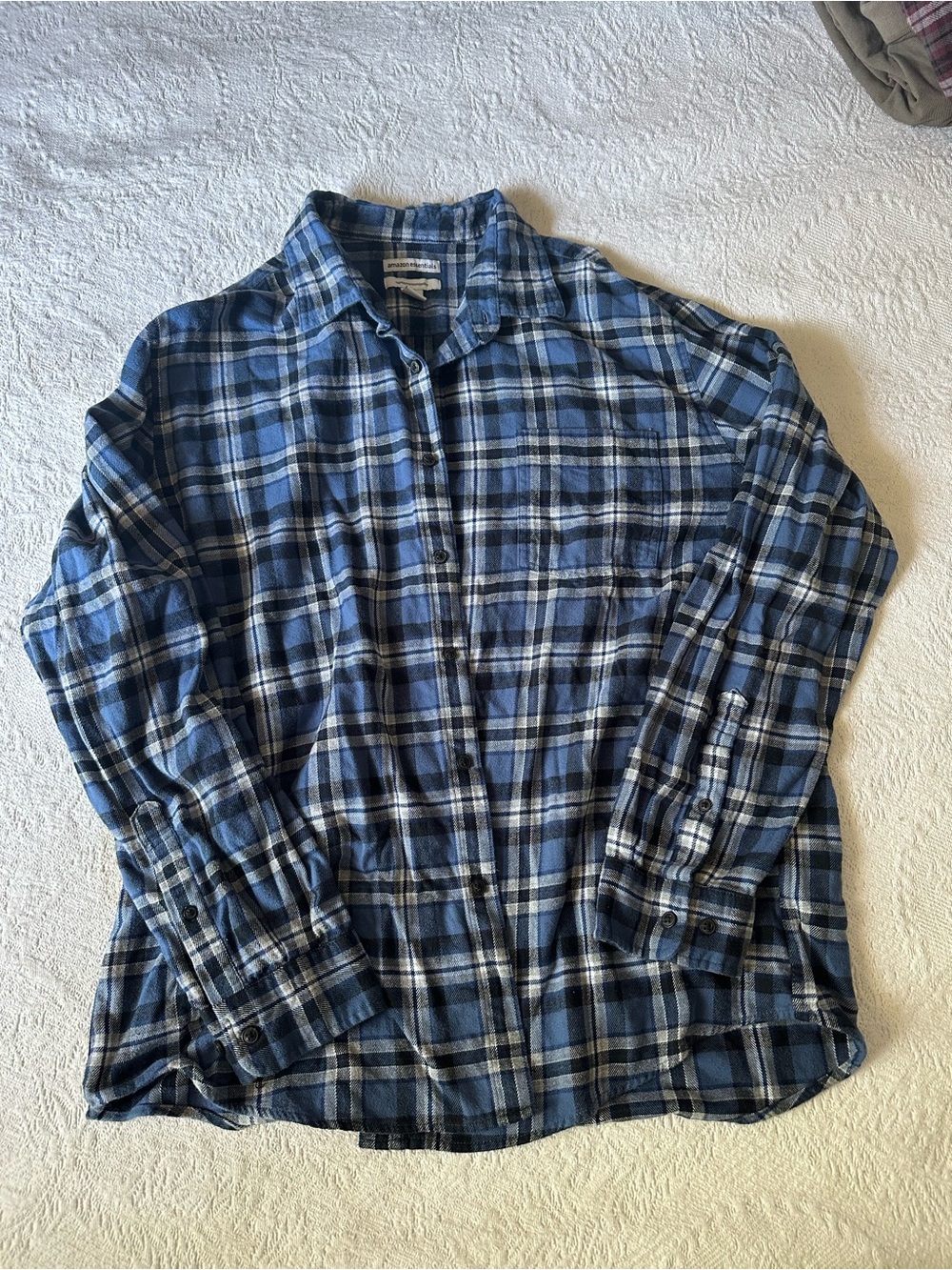 Amazon Essentials Blue Plaid Button-Down Shirt